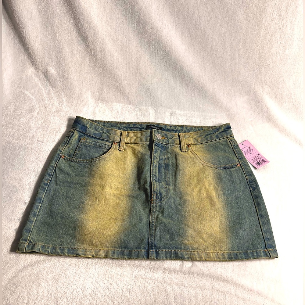 Wild fable mini skirt, size 8, wash blue, denim, new with tag.